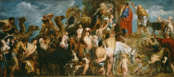Moses schlägt Wasser aus dem Felsen, ca. 1645-50
